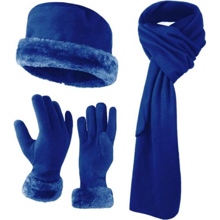 Womens Hat And Glove Set  Hats Gloves Scarves Royal Blue New